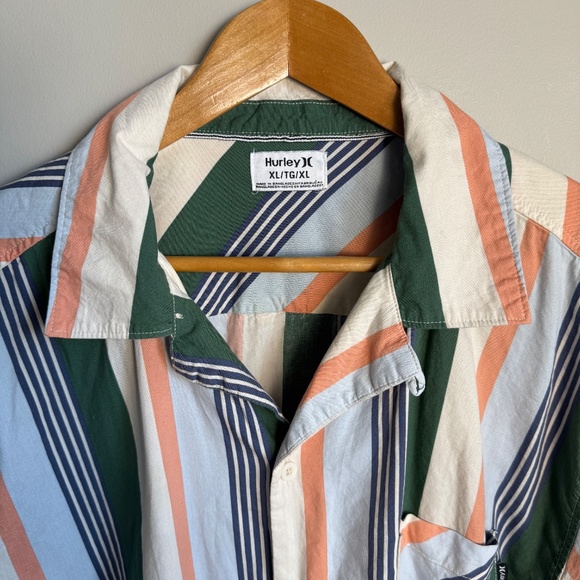 Hurley Men's Button Up Beach‎ Short Sleeve Shirt Size X-Large Surf Casual Dad - Picture 6 of 16